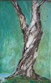 Baum 5, Portrait eies Baumstammes, mit Ölfarben gemalt